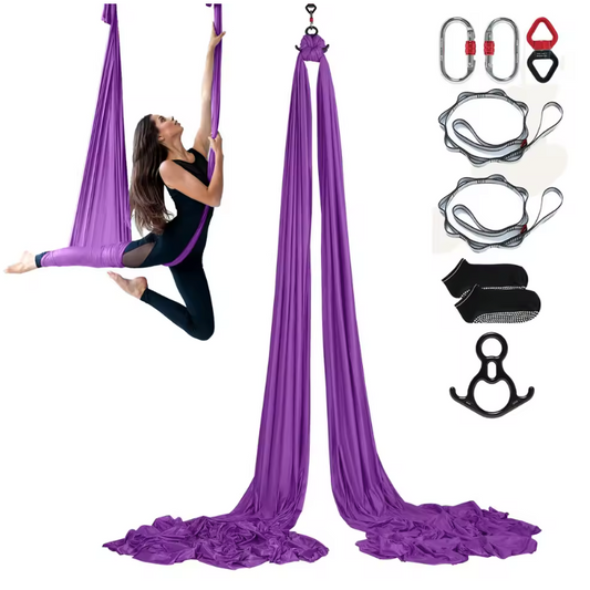 Aerial Yoga Hangmat Set – Sterk Nylon, Inclusief Ophangset en Multifunctioneel