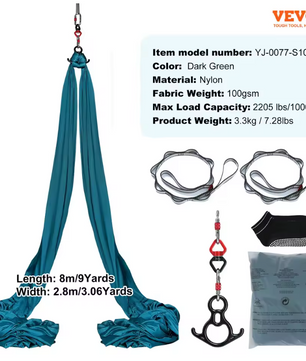 Aerial Yoga Hangmat Set – Sterk Nylon, Inclusief Ophangset en Multifunctioneel