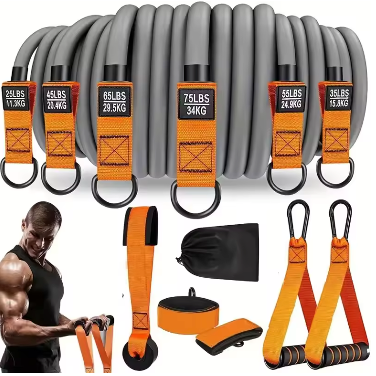 Weerstandsband met Handgrepen – Fitness Elastiek voor Krachttraining en Yoga