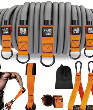 Weerstandsband met Handgrepen – Fitness Elastiek voor Krachttraining en Yoga