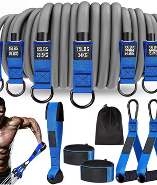 Weerstandsband met Handgrepen – Fitness Elastiek voor Krachttraining en Yoga