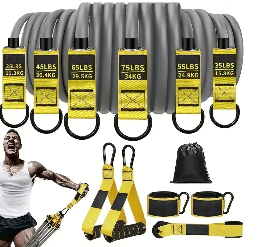 Weerstandsband met Handgrepen – Fitness Elastiek voor Krachttraining en Yoga