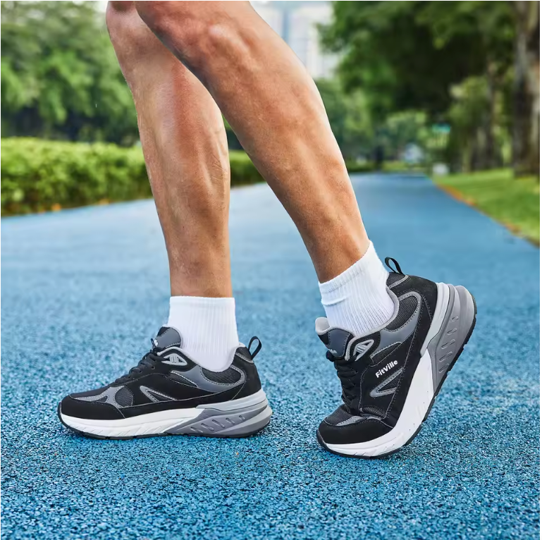 Heren Wandelschoenen – Extra Breed, Arch Support en Comfort, Ademend en Antislip
