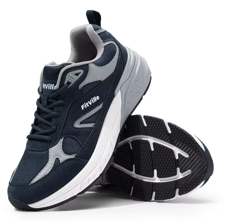 Heren Wandelschoenen – Extra Breed, Arch Support en Comfort, Ademend en Antislip