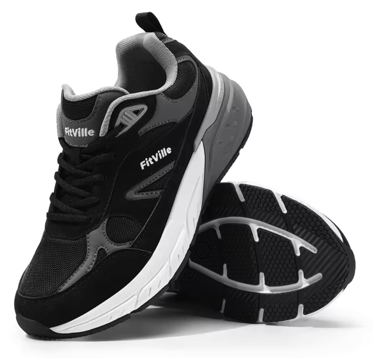 Heren Wandelschoenen – Extra Breed, Arch Support en Comfort, Ademend en Antislip