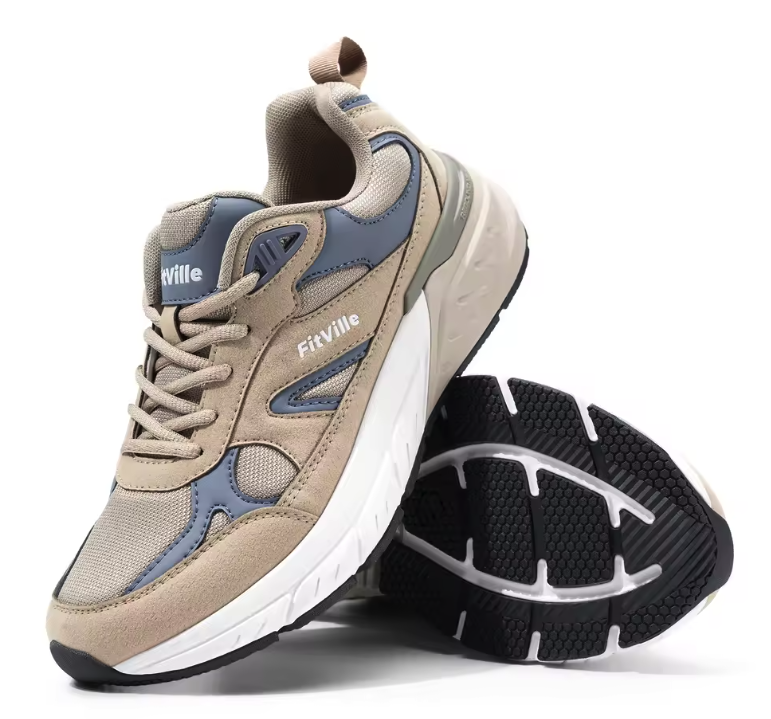 Heren Wandelschoenen – Extra Breed, Arch Support en Comfort, Ademend en Antislip
