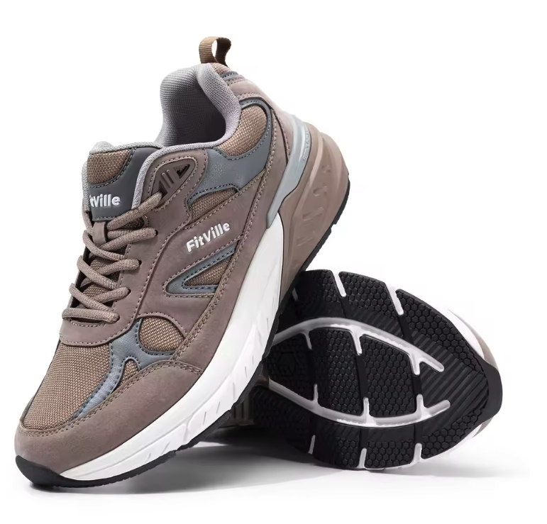 Heren Wandelschoenen – Extra Breed, Arch Support en Comfort, Ademend en Antislip