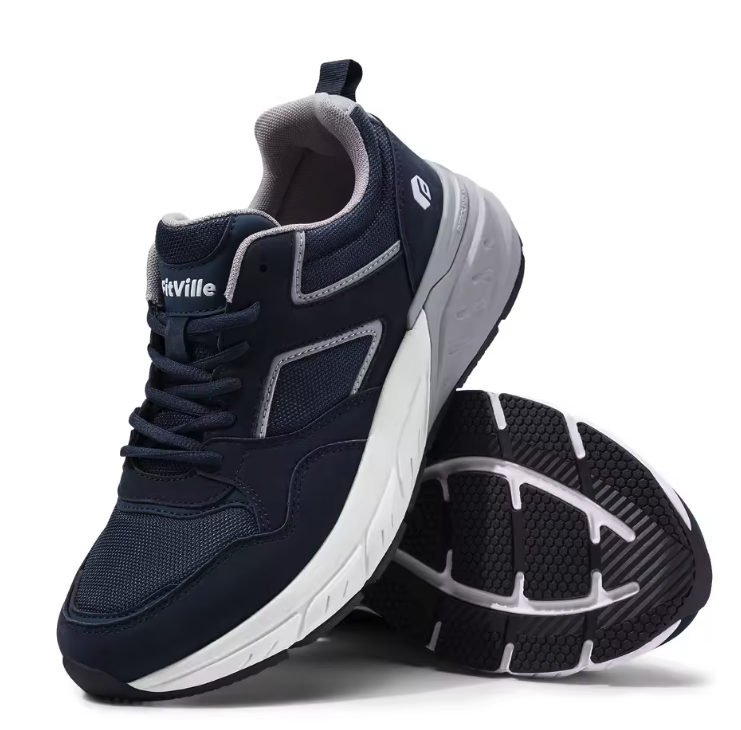 Heren Wandelschoenen – Extra Breed, Arch Support en Comfort, Ademend en Antislip