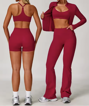 Dames Sportset 2/3-Delig – Yoga Set met Long Sleeve Top en Legging