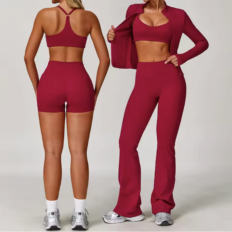 Dames Sportset 2/3-Delig – Yoga Set met Long Sleeve Top en Legging