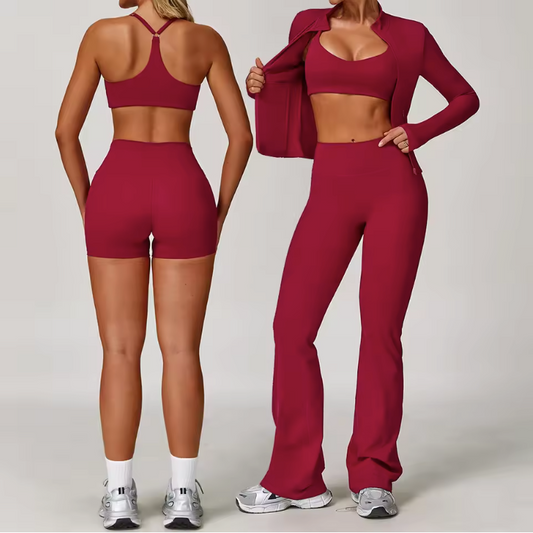 Dames Sportset 2/3-Delig – Yoga Set met Long Sleeve Top en Legging