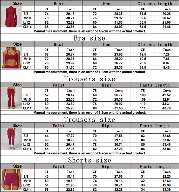Dames Sportset 2/3-Delig – Yoga Set met Long Sleeve Top en Legging