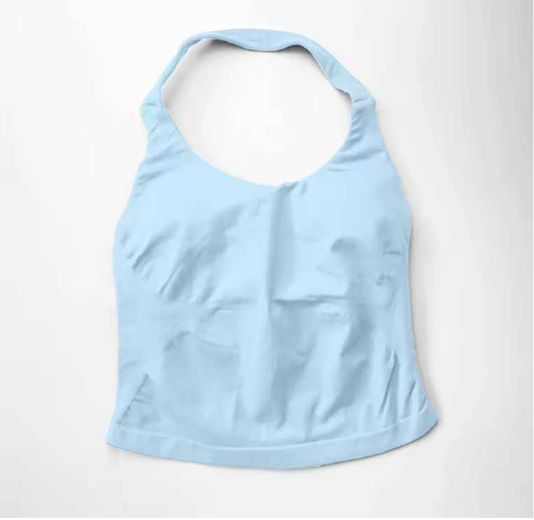 Dames Sport Top – Halter Tank Top met Padding en Strappy Design