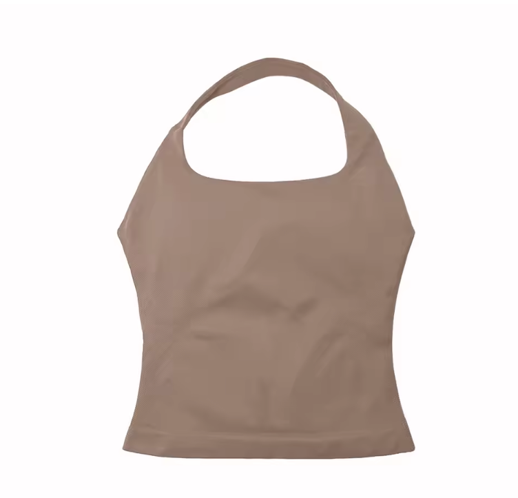 Dames Sport Top – Halter Tank Top met Padding en Strappy Design