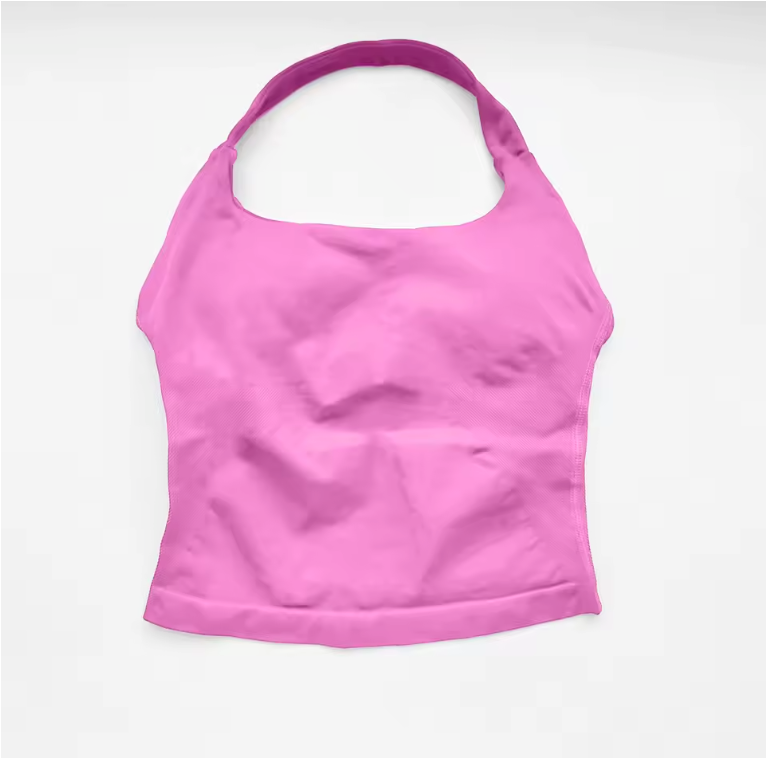 Dames Sport Top – Halter Tank Top met Padding en Strappy Design