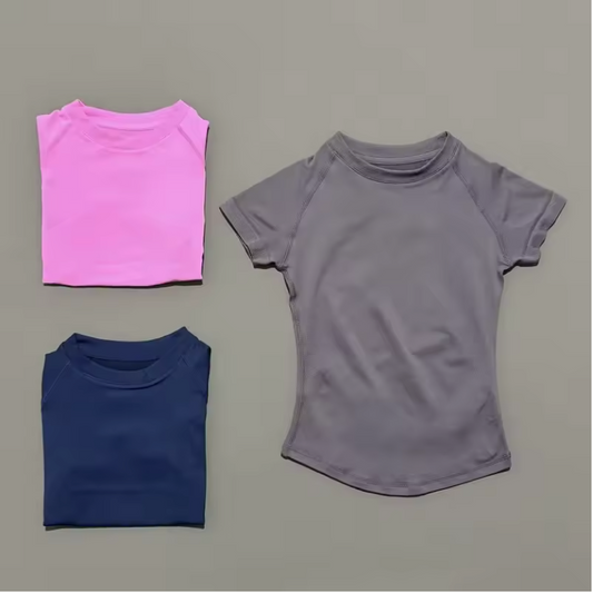 Dames Sport Top – Seamless Short Sleeve Yoga Shirt Ademend en Comfort Fit