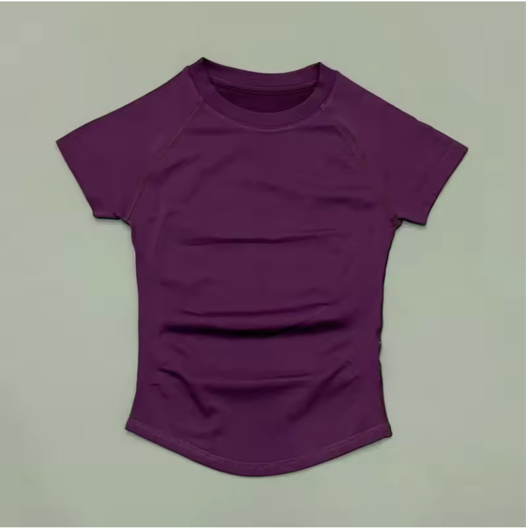 Dames Sport Top – Seamless Short Sleeve Yoga Shirt Ademend en Comfort Fit