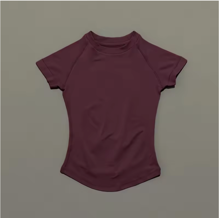 Dames Sport Top – Seamless Short Sleeve Yoga Shirt Ademend en Comfort Fit