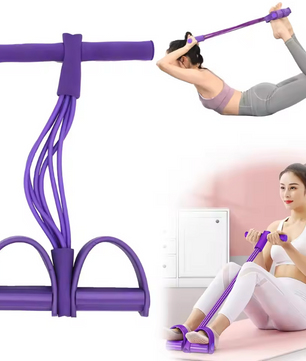 Fitness Weerstandsband met Pedalen – 6 Tubes voor Full Body Training Thuis