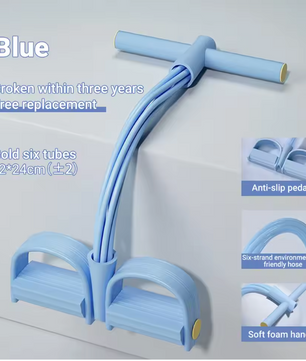 Fitness Weerstandsband met Pedalen – 6 Tubes voor Full Body Training Thuis