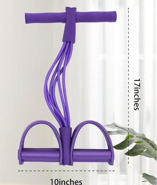 Fitness Weerstandsband met Pedalen – 6 Tubes voor Full Body Training Thuis
