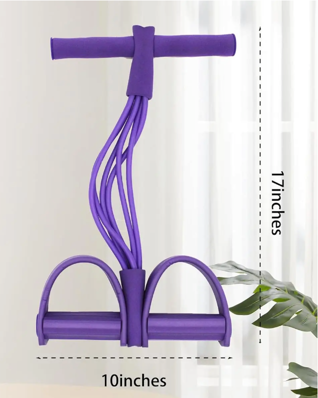 Fitness Weerstandsband met Pedalen – 6 Tubes voor Full Body Training Thuis