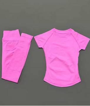 Dames Sportset 2-Delig – Naadloze Yoga Set met Top en Short