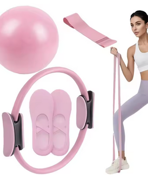 Pilates Ring Set – Weerstandsring met Band en Bal voor Full Body Training
