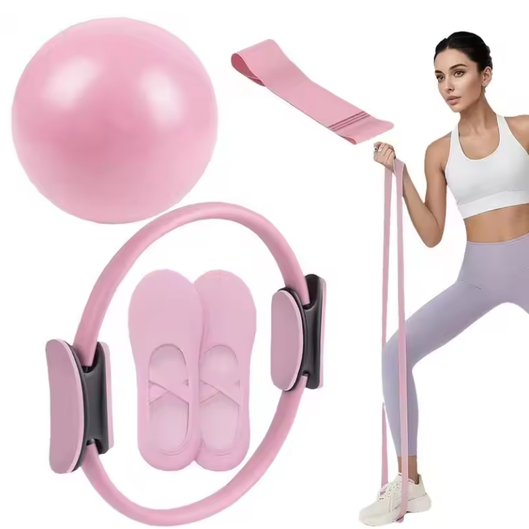 Pilates Ring Set – Weerstandsring met Band en Bal voor Full Body Training
