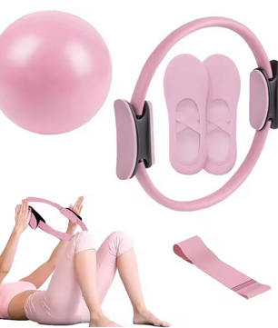 Pilates Ring Set – Weerstandsring met Band en Bal voor Full Body Training