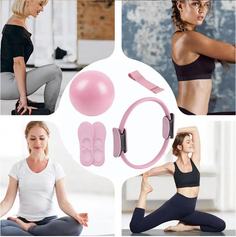 Pilates Ring Set – Weerstandsring met Band en Bal voor Full Body Training