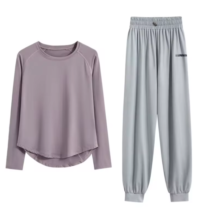 Dames Trainingspak 2-Delig – Sportset met Long Sleeve Top en Broek