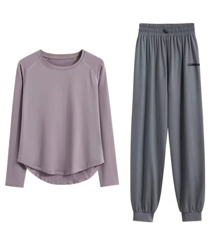 Dames Trainingspak 2-Delig – Sportset met Long Sleeve Top en Broek