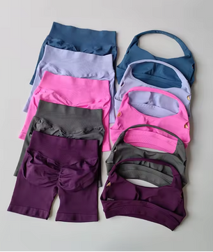 Dames Sportset 2-Delig – Halter Top en High Waist Shorts voor Fitness en Yoga