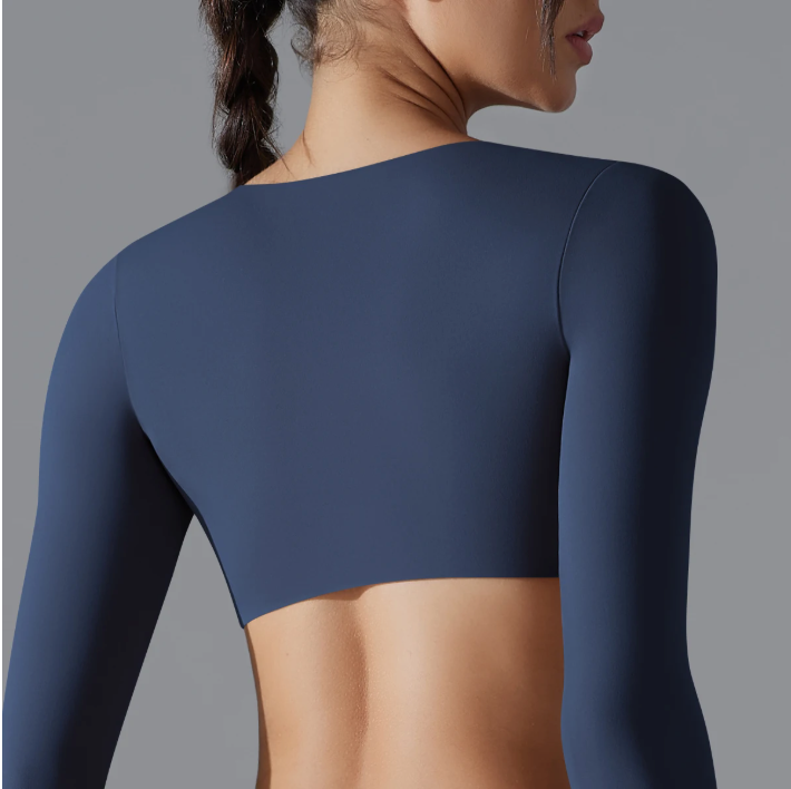 Dames Sport Top – Long Sleeve Yoga Top met Push-Up Support en Quick Dry