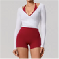 Dames Sport Top – Long Sleeve Yoga Wrap Top met Quick Dry en Ademend Design