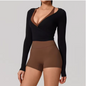 Dames Sport Top – Long Sleeve Yoga Wrap Top met Quick Dry en Ademend Design