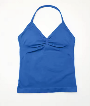 Dames Sport Top – Longline Strappy Yoga Top met Open Rug en Support