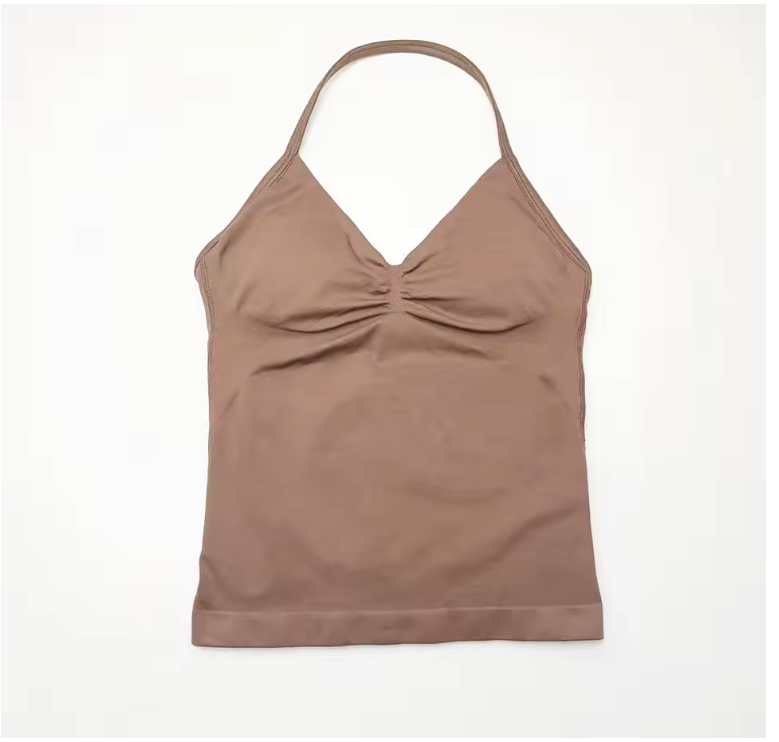 Dames Sport Top – Longline Strappy Yoga Top met Open Rug en Support
