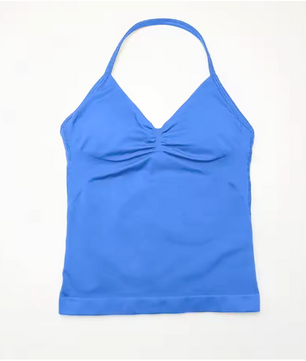 Dames Sport Top – Longline Strappy Yoga Top met Open Rug en Support