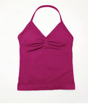 Dames Sport Top – Longline Strappy Yoga Top met Open Rug en Support