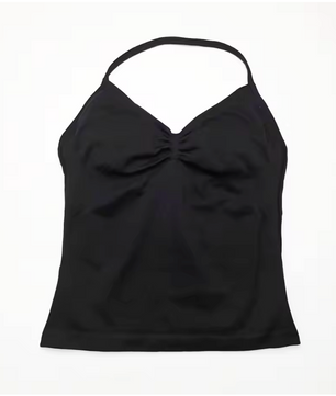 Dames Sport Top – Longline Strappy Yoga Top met Open Rug en Support