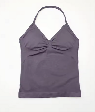 Dames Sport Top – Longline Strappy Yoga Top met Open Rug en Support