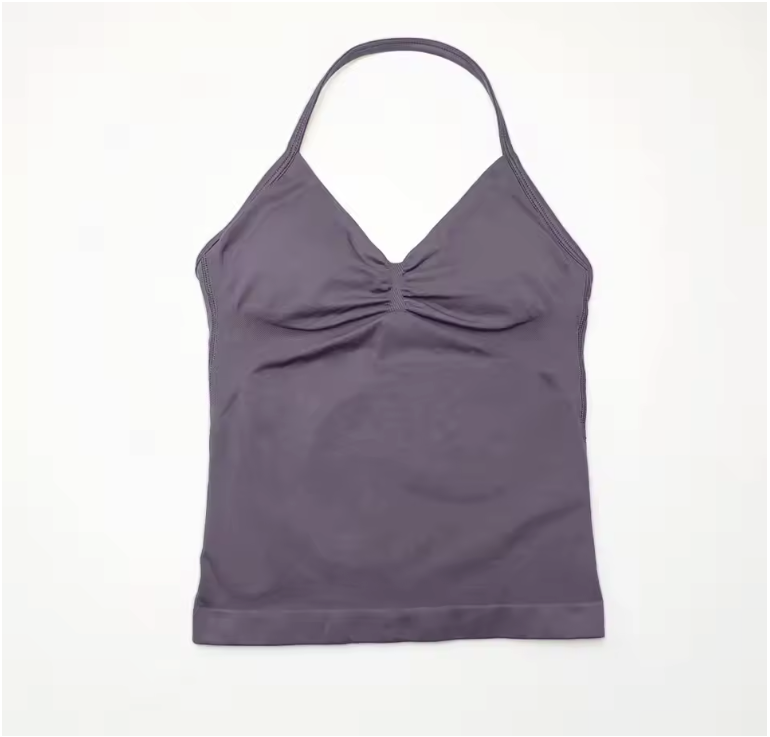 Dames Sport Top – Longline Strappy Yoga Top met Open Rug en Support