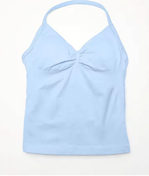 Dames Sport Top – Longline Strappy Yoga Top met Open Rug en Support