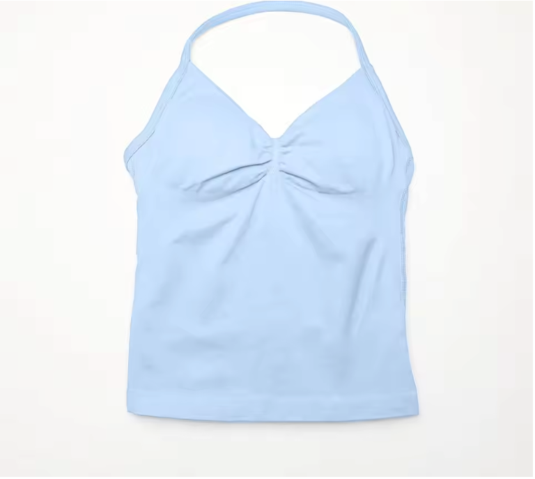 Dames Sport Top – Longline Strappy Yoga Top met Open Rug en Support