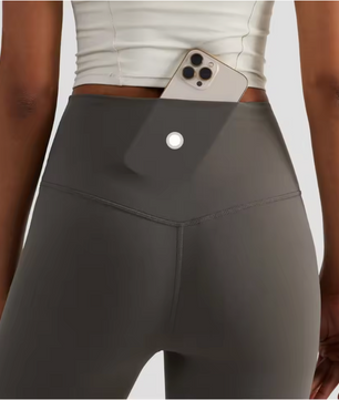 Dames Sport Legging – High Waist Cropped Yoga Legging met Zak en Comfort Fit
