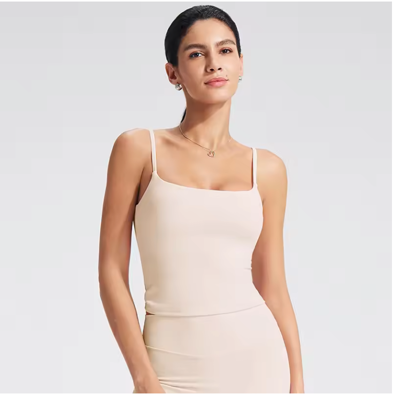 Dames Sport Top – Tank Top met Ingebouwde BH en Square Neck Design