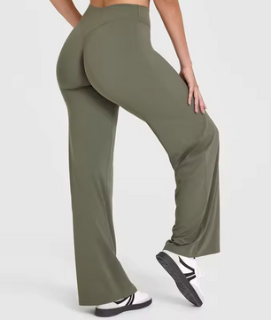 Dames Sport Broek – High Waist Yoga Broek Straight Leg en Comfort Fit
