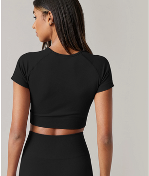 Dames Sport Top – Seamless Yoga Shirt met Short Sleeve en Quick Dry